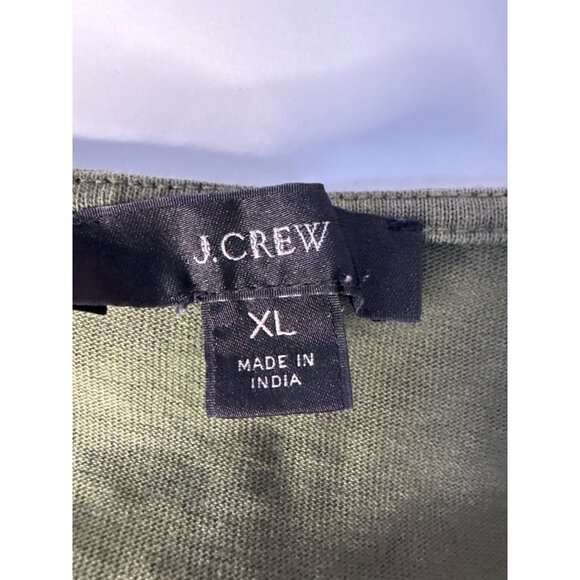 J.Crew Olive Green Sleeveless Tiered Midi Dress XL Eyelet Hem Cotton Made In Ind - Picture 5 of 9